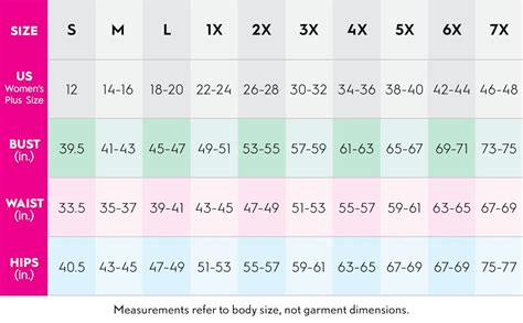 amazon size chart women's